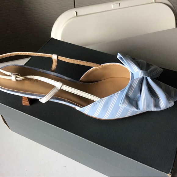 NWB Ann Taylor Bow Slingback Kitten Heel Pumps S10 - Brand New! Beautiful! - Picture 4 of 12